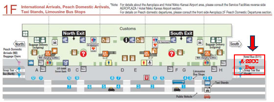Boarding location at Kansai Int'l Airport (South Exit)